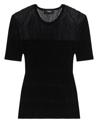 Sheer Stripe Crewneck Tee
