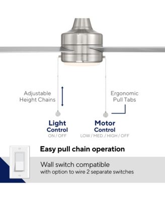  Limited Fans Quade 52in Selectable 2700-3000-4000-5000K LED Indoor or Outdoor Pull Chain Ceiling Fan