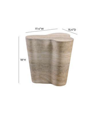 Slab Faux Marble Short Side Table