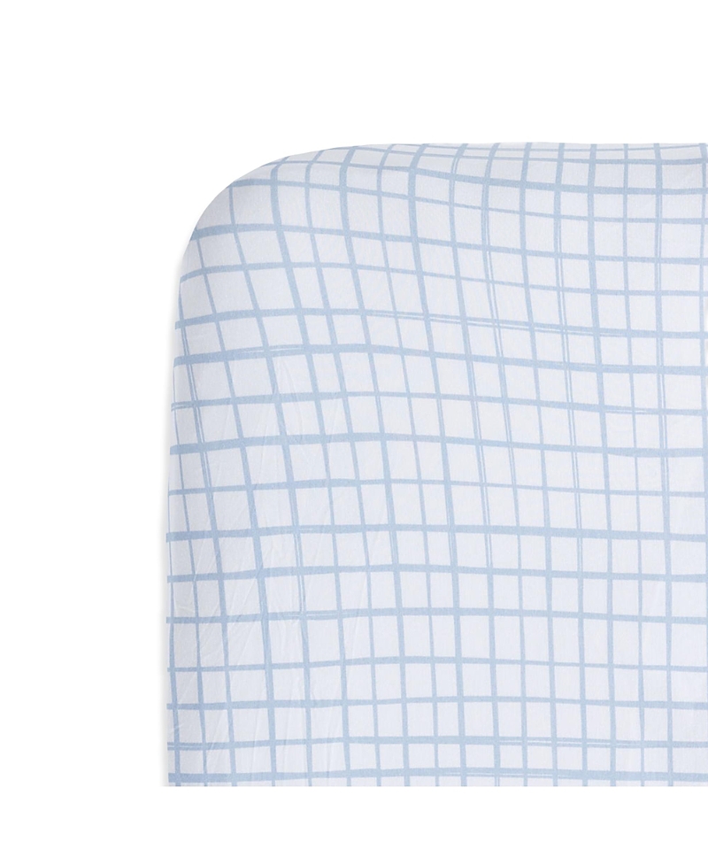 Petit Sleep Blue Window Pane Crib Sheet