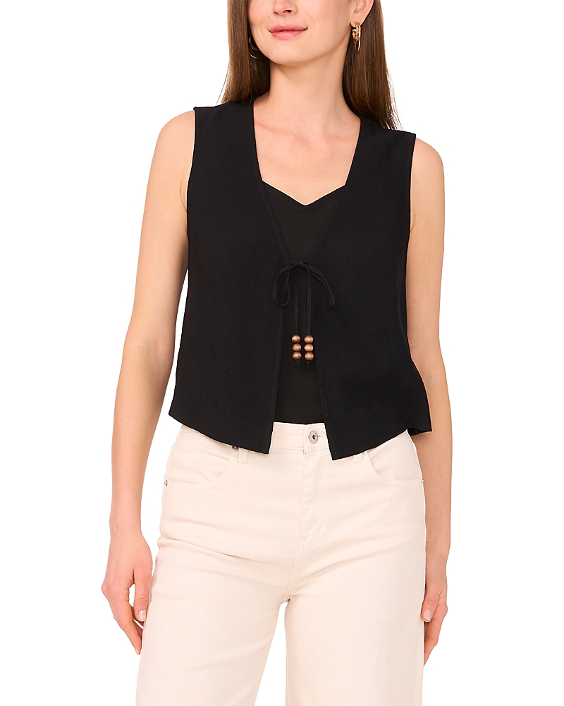 Vince Camuto Tie Front Vest In Black