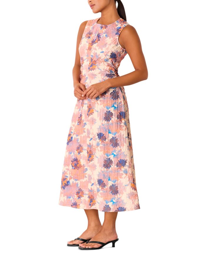 Petite Floral Textured Midi Dress