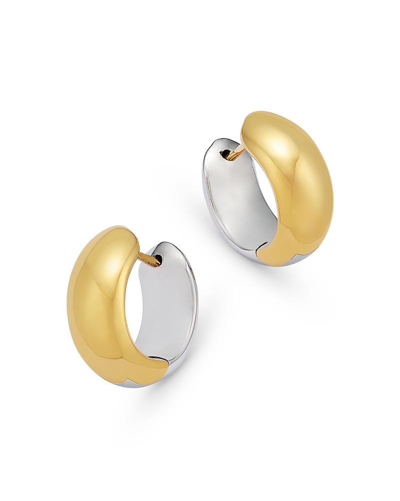 Alberto Amati 14k White & Yellow Gold Huggie Hoop Earrings