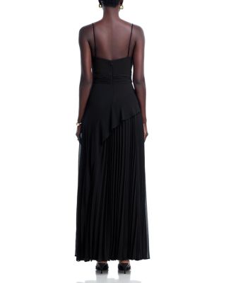Long Chiffon Pleated Dress - Exclusive