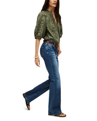 Aommie Low Rise Straight Jeans in Blue Jeans