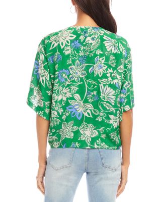 Short Sleeve Tie Front Top