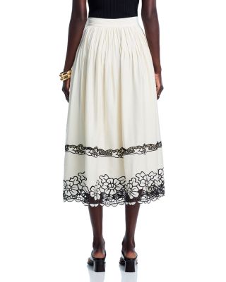 Embroidered Midi Skirt