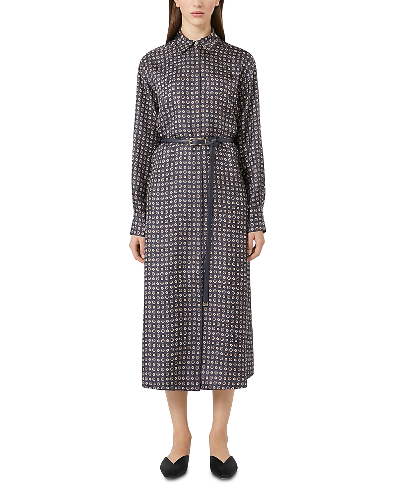 Max Mara Studio Mister Navy Silk Shirt Dress