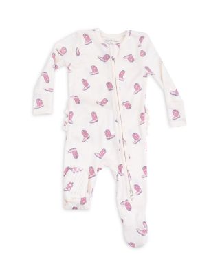 Girls' Petite Cowgirl Boots Zipper Ruffle Back Footie - Baby
