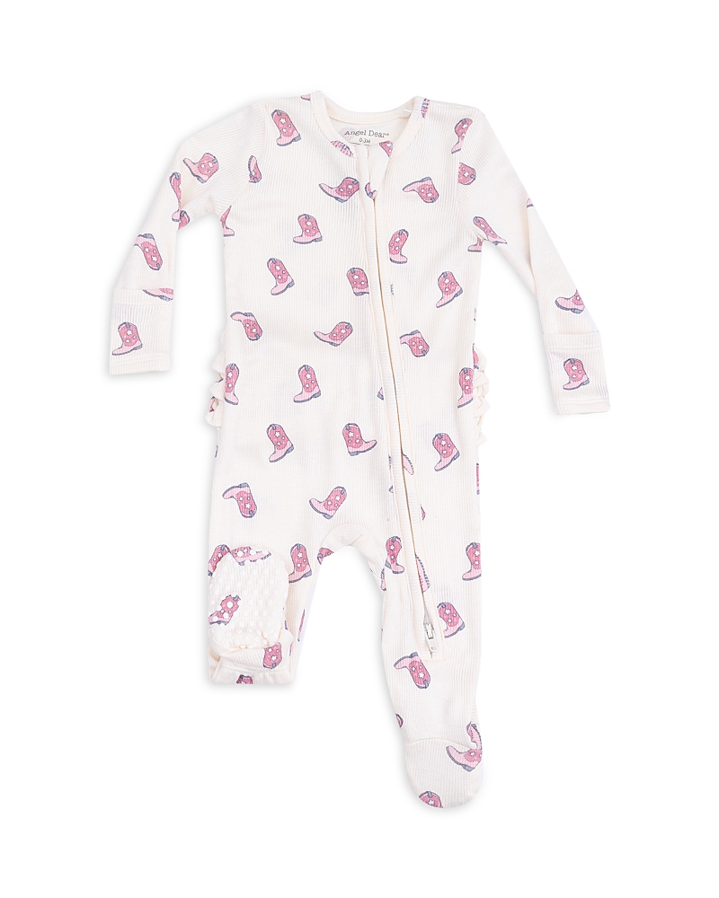 Angel Dear Girls' Petite Cowgirl Boots Zipper Ruffle Back Footie - Baby In Multi