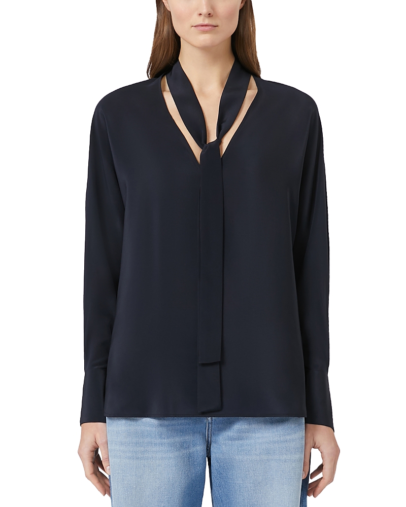 Max Mara 1 Caco Silk Top In Black