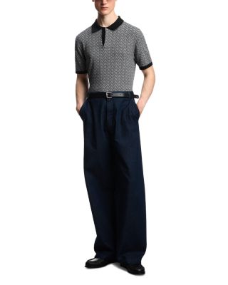 Chevron Regular Fit Short Sleeve Polo Sweater  