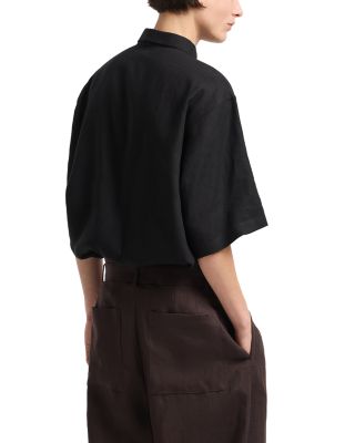 Regular Fit Zip Linen Polo Shirt 