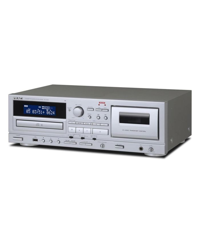 W-1200 Dual Cassette Player & Recorder with Pitch Control, Mic Input, & USB Out
