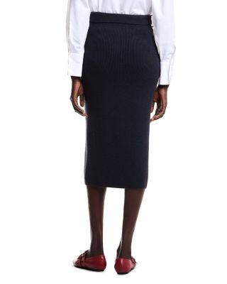 Ribbed Knit Midi Skirt