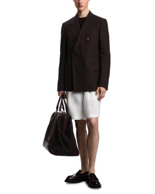 Linen Double Breasted Peak Lapel Blazer