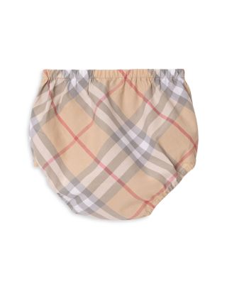 Girls' Check Cotton Poplin Dress with Bloomers