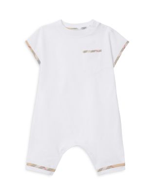 Unisex Check Trim Cotton Playsuit - Baby