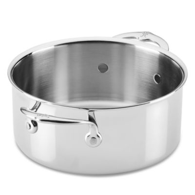 ProBond Luxe 4 Quart Polished Professional Clad Stainless Steel Soup Pot with Lid