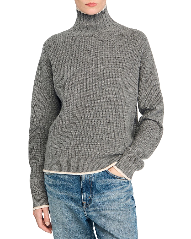 Sandro Julian Turtleneck Sweater In Gray