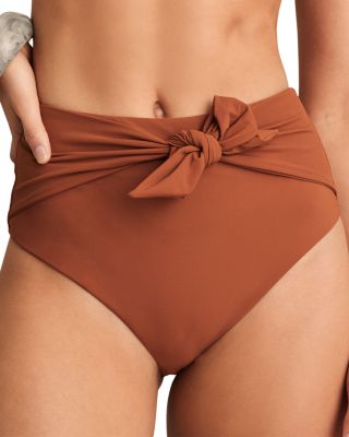 Hallie High Waisted Tie Front Bikini Bottom