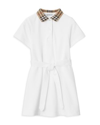 Burberry Girls' Check Collar Polo Shirt Dress, Little Kid, Big Kid