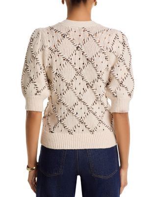 Isla Whipstitched Diamond Pattern Cardigan