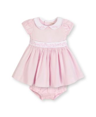 Hope & Henry - Girls' Organic Short Sleeve Seersucker Dress with Peter Pan Collar - Baby