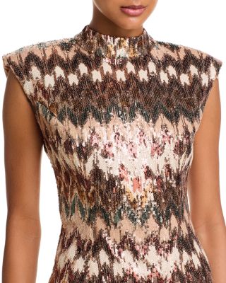 Caden Sequin Extended Shoulder Mini Dress