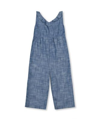 Hope & Henry - Girls' Sleeveless Ruffle Neck Jumpsuit - Little Kid, Big Kid