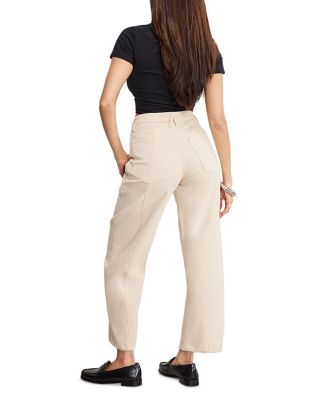 Canvas Cropped Barrel Jeans in Canvas