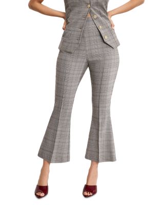 Plaid Pull On Kick Flare Pants