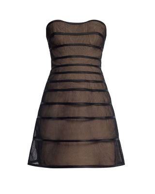 Sheer Volume Strapless Dress