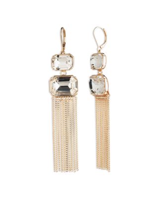 Crystal & Chain Fringe Statement Earrings