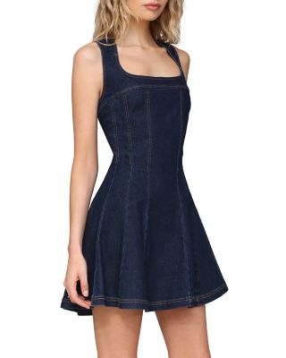 Panelled Fit &amp; Flare Cap Sleeve Dress