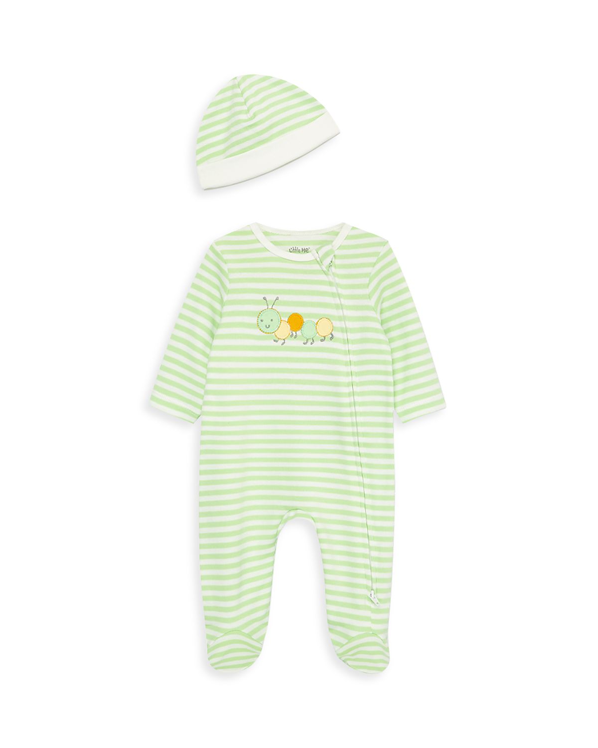 Little Me Boys' Caterpillar Footie & Hat Set - Baby