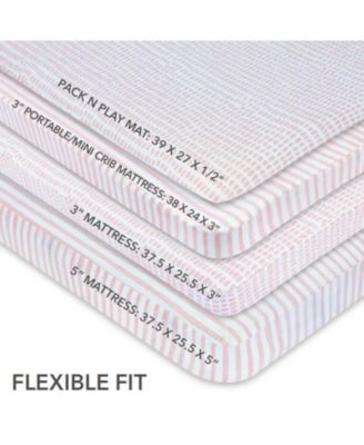 Waterproof Pack N Play | Mini Portable Crib Sheet Set - Age 0-9 Months