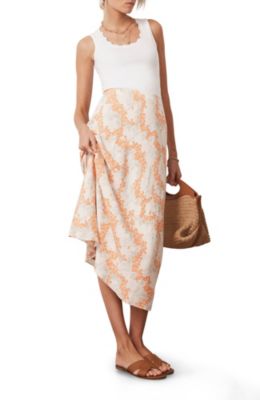  Women's Print Midi Slip Skirt