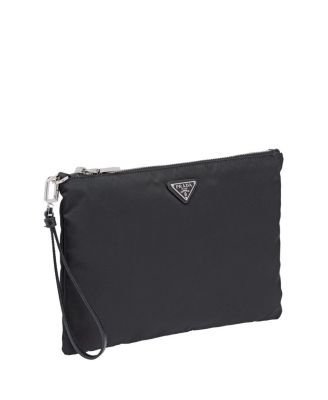 Re-Nylon And Saffiano Leather Pouch