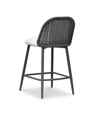 Alexa Rattan Performance Fabric Outdoor Counter Stool