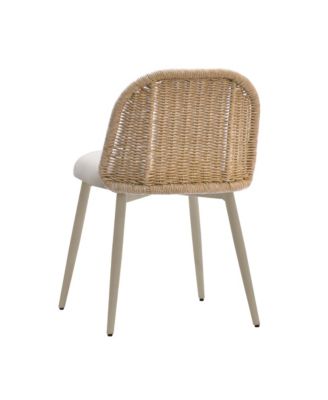 Alexa Rattan Performance Fabric Dining Chair
