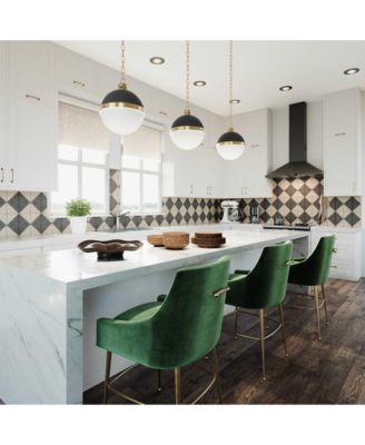 Beatrix Velvet Counter Gold Legs Stool