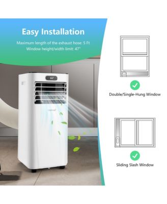 8000 BTU Portable Air Conditioner with Remote Control 3-in-1 Air Cooler with Drying