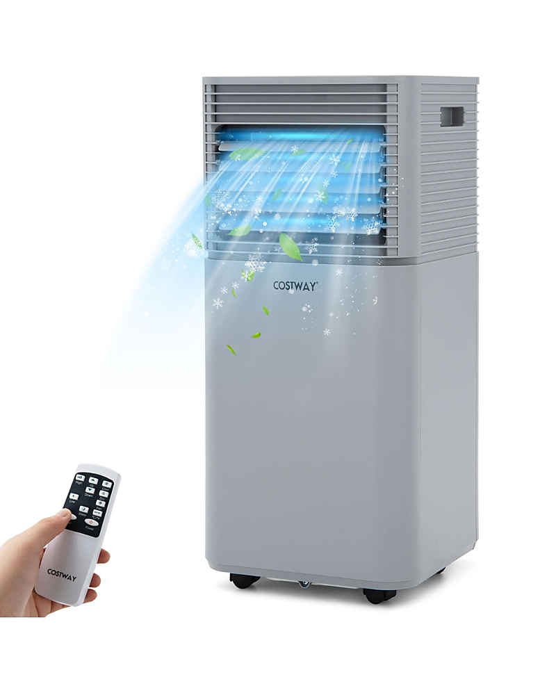 Costway 8000 Btu Portable Air Conditioner 3-in-1 Air Cooler W/dehumidifier In Gray