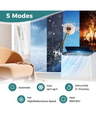  12000 BTU Portable Air Conditioner with Heat Smart WiFi Enabled Home AC Unit 8000 BTU(12000BTU ASHRAE)