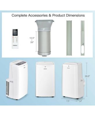  9000BTU Portable Air Conditioner 3-in-1 Air Cooler Fan Dehumidifier w/ Remote