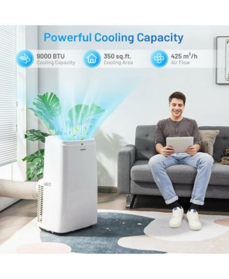  9000BTU Portable Air Conditioner 3-in-1 Air Cooler Fan Dehumidifier w/ Remote