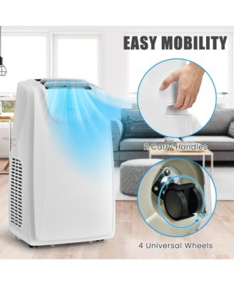  11,500 BTU Dual Hose Portable Air Conditioner 3-in-1 AC Unit with Remote Control