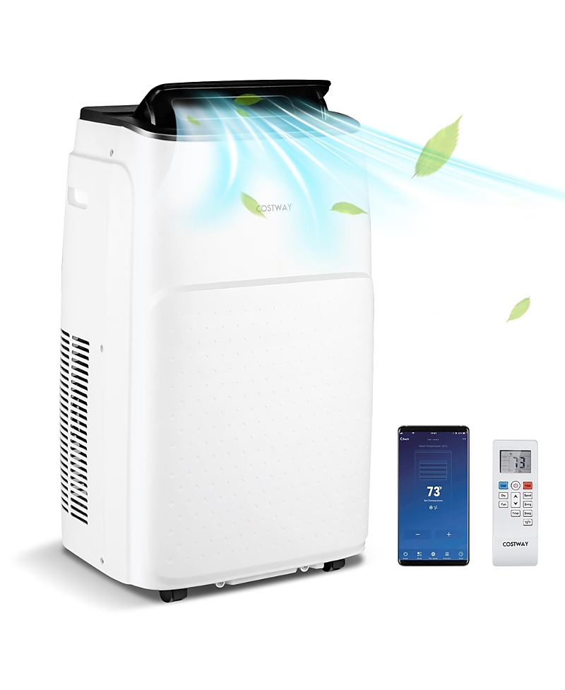 Costway 13,000 Btu Portable Air Conditioner With Cool, Fan, Heat & Dehumidifier In White