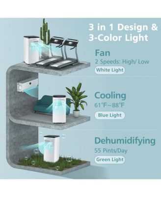  7100 BTU (10000 BTU ASHRAE) Portable Air Conditioner 3-in-1 AC Unit w/ Cool Dehum Fan Sleep Mode